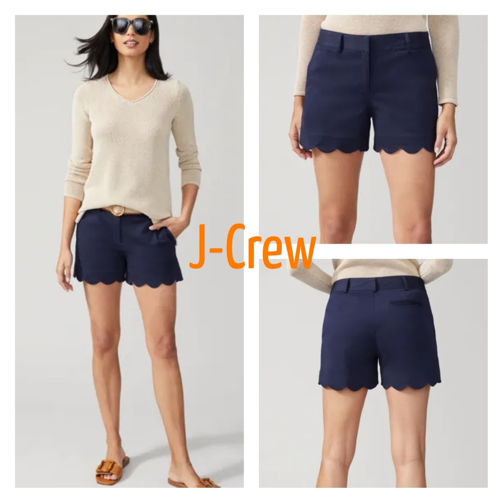 J-Crew Scalloped Chambray Shorts